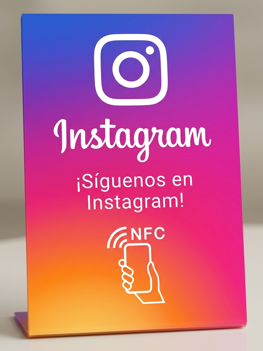 Parante Acrílico con Sensor NFC para Seguidores de Instagram